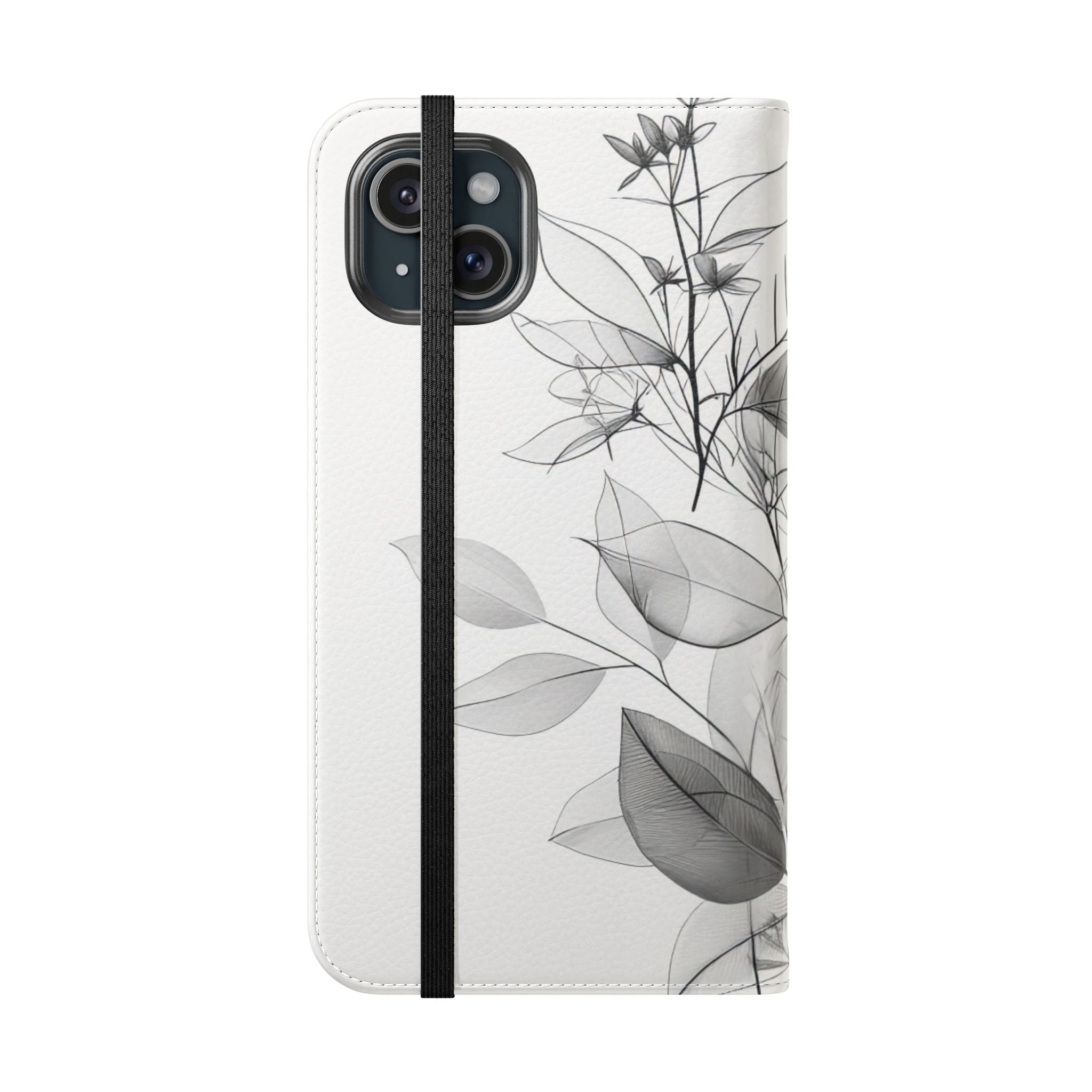 Silver Leaves - iPhone 15 Plus Case - Lompakko