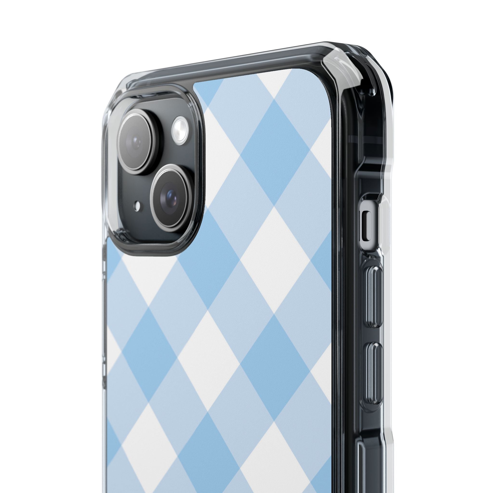 Soft Blue Gingham Elegance iPhone Case - Impact