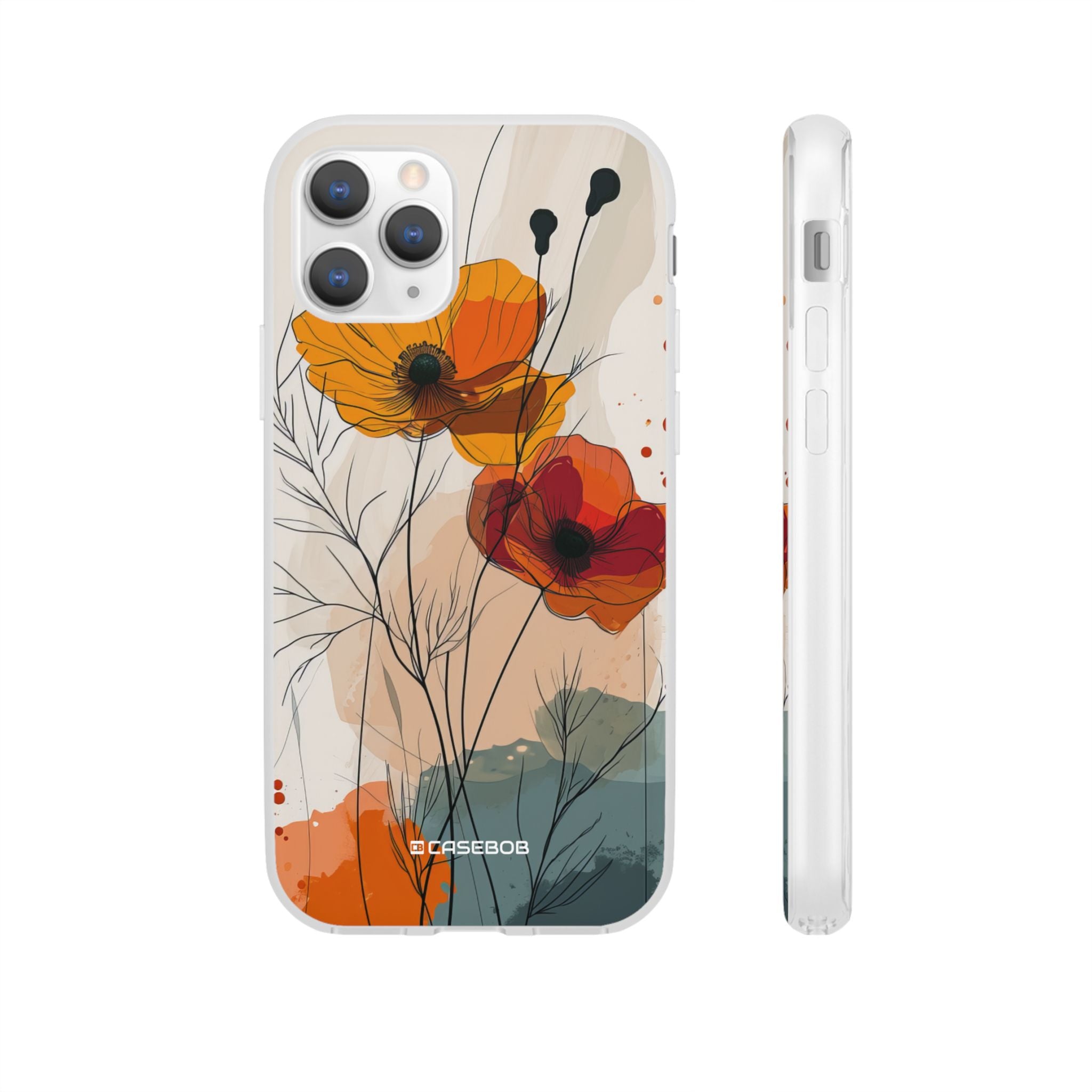 Fiery Floral Abstraction | Flexible Phone Case for iPhone