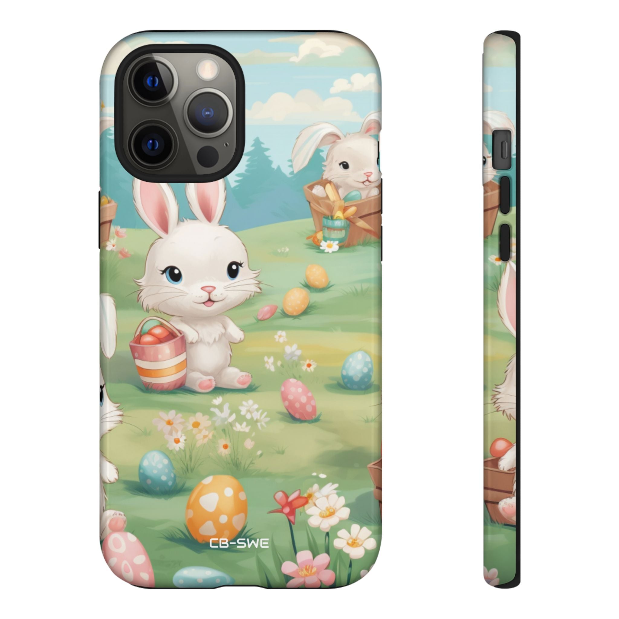 Bunnies Hunt Eggs - iPhone Case