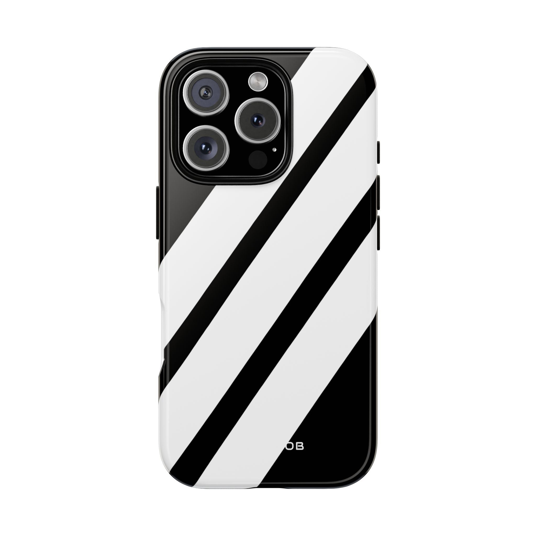 Diagonal Stripes Contrast iPhone 16 Pro Case - Tough