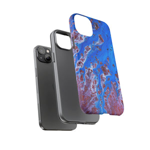 Bright Blue Ink Art iPhone Case (Protective) Phone Case