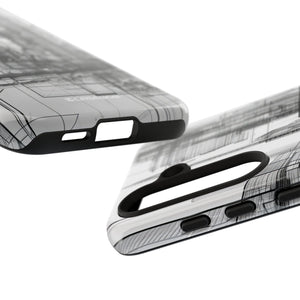 Urban Complexity: Black Lines Design - For Samsung S24