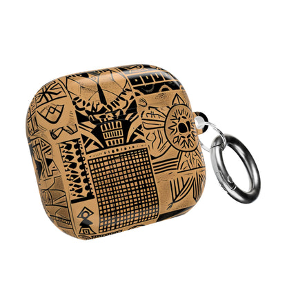 Celestial Faces Brown - AirPods Case