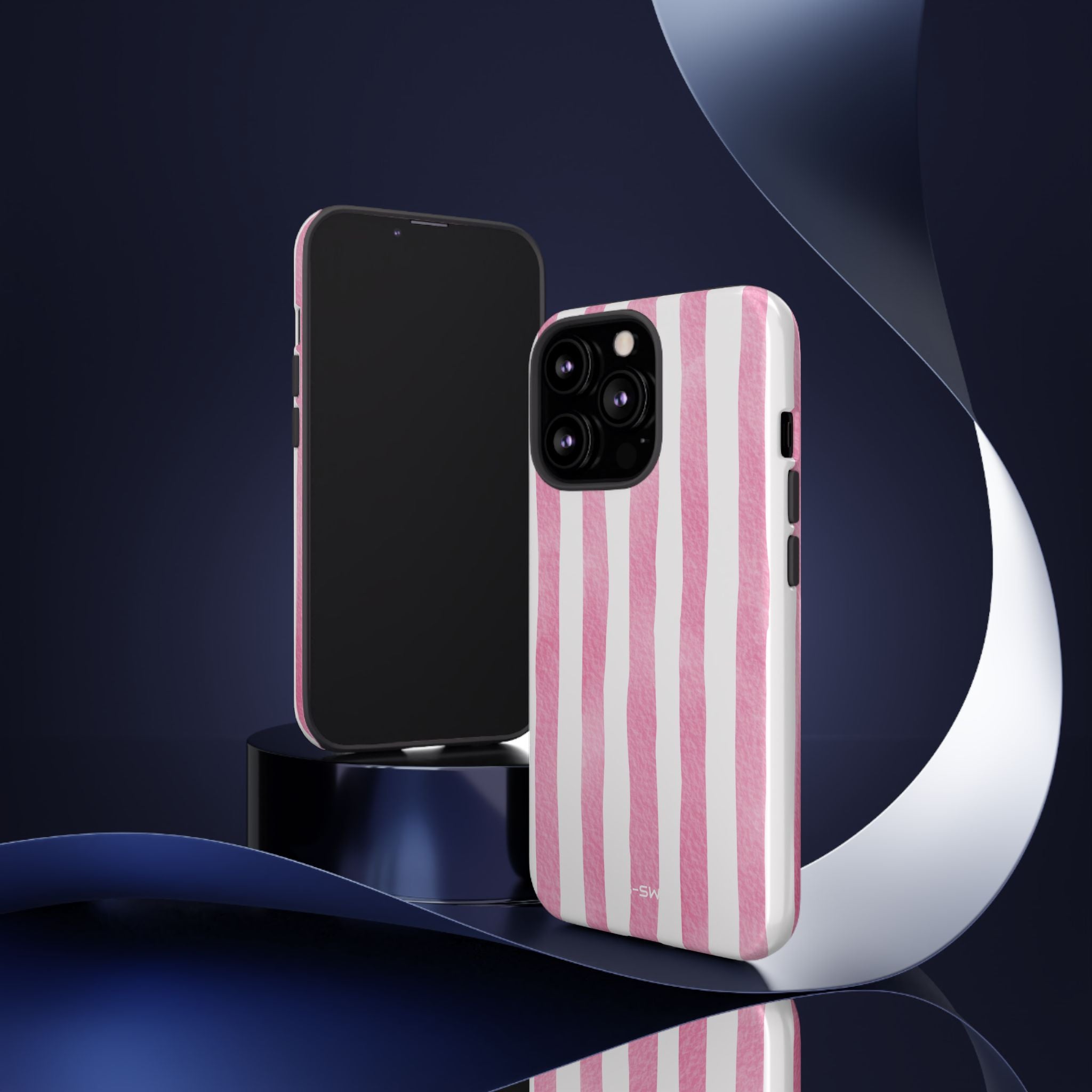 Pink Watercolor Stripes - iPhone Case