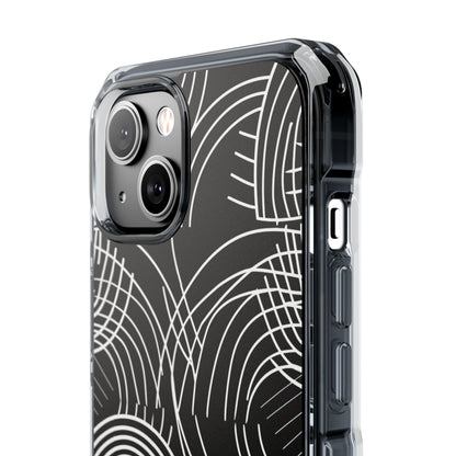 Monochrome Spiral Curves iPhone 14 - Impact Clear+