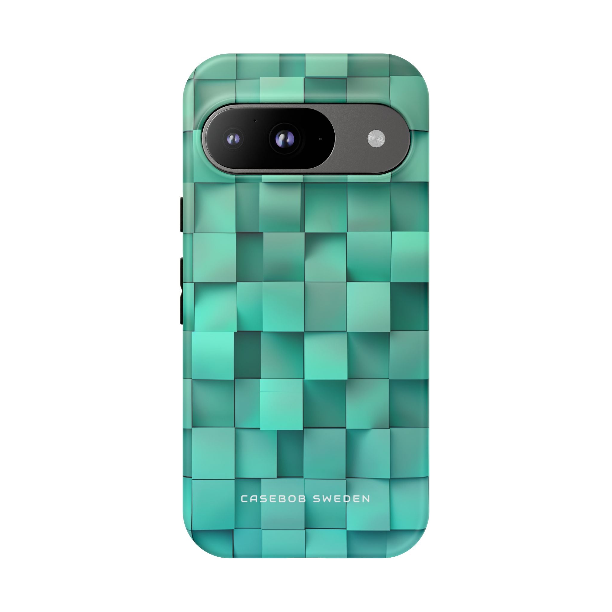 Turquoise Gradient Grid Illusion Google Pixel 9 - Tough Phone Case