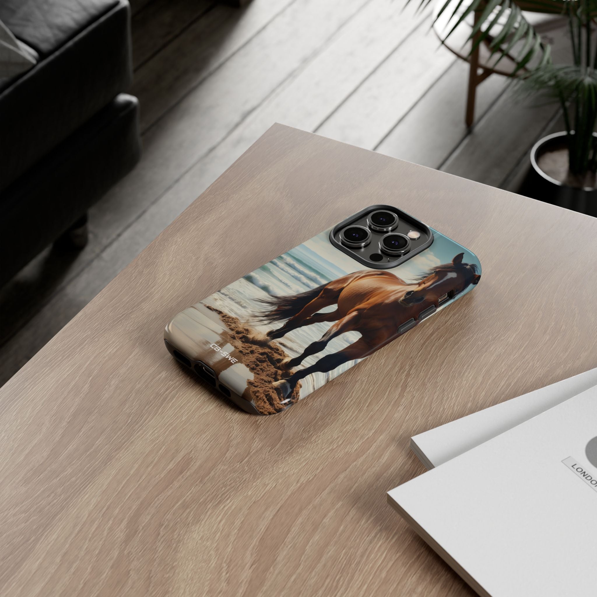 Horse Gallops Shoreline - iPhone Case