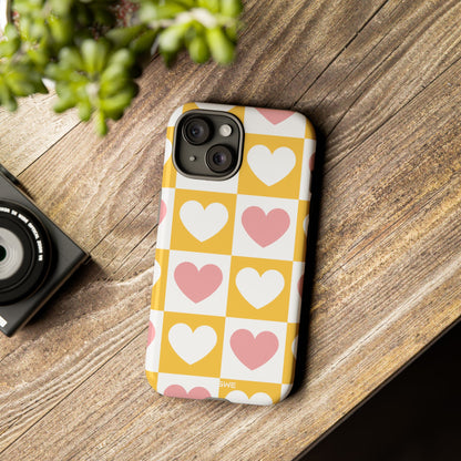 Heart Grid Harmony - iPhone Case