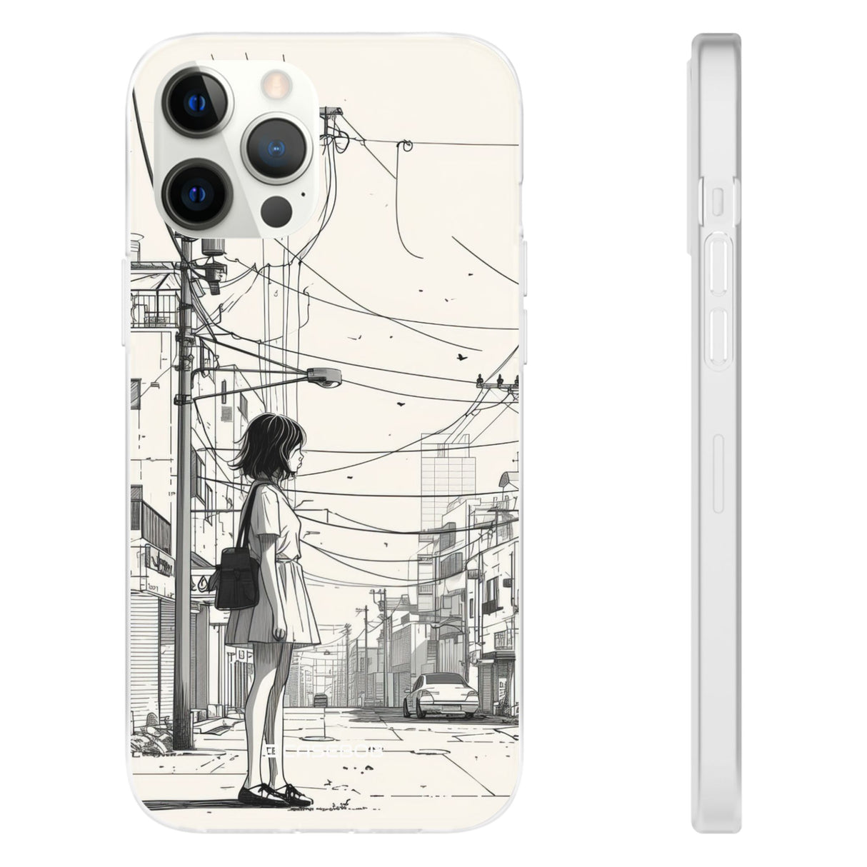 Urban Solitude Sketch | Flexible Phone Case for iPhone