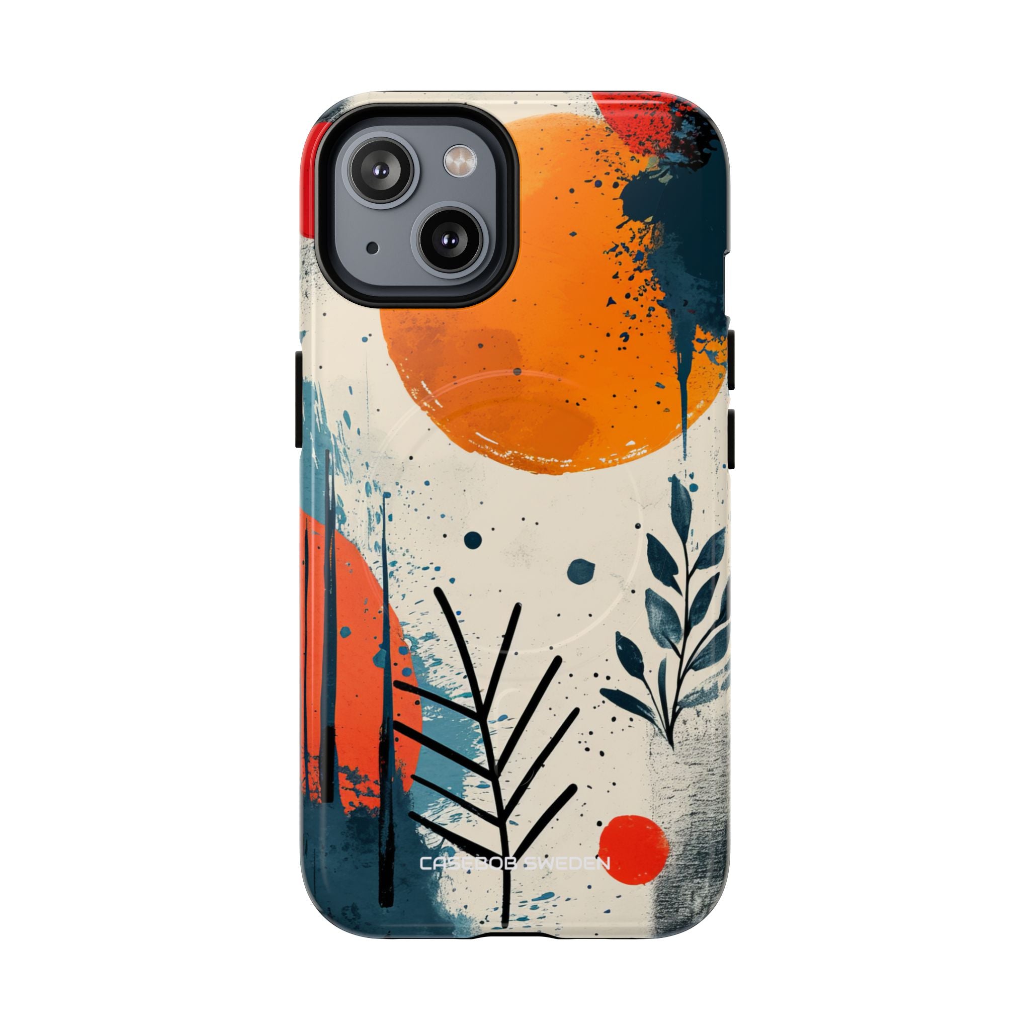 Orange Blue Splash - Tough + MagSafe® iPhone 14 Phone Case