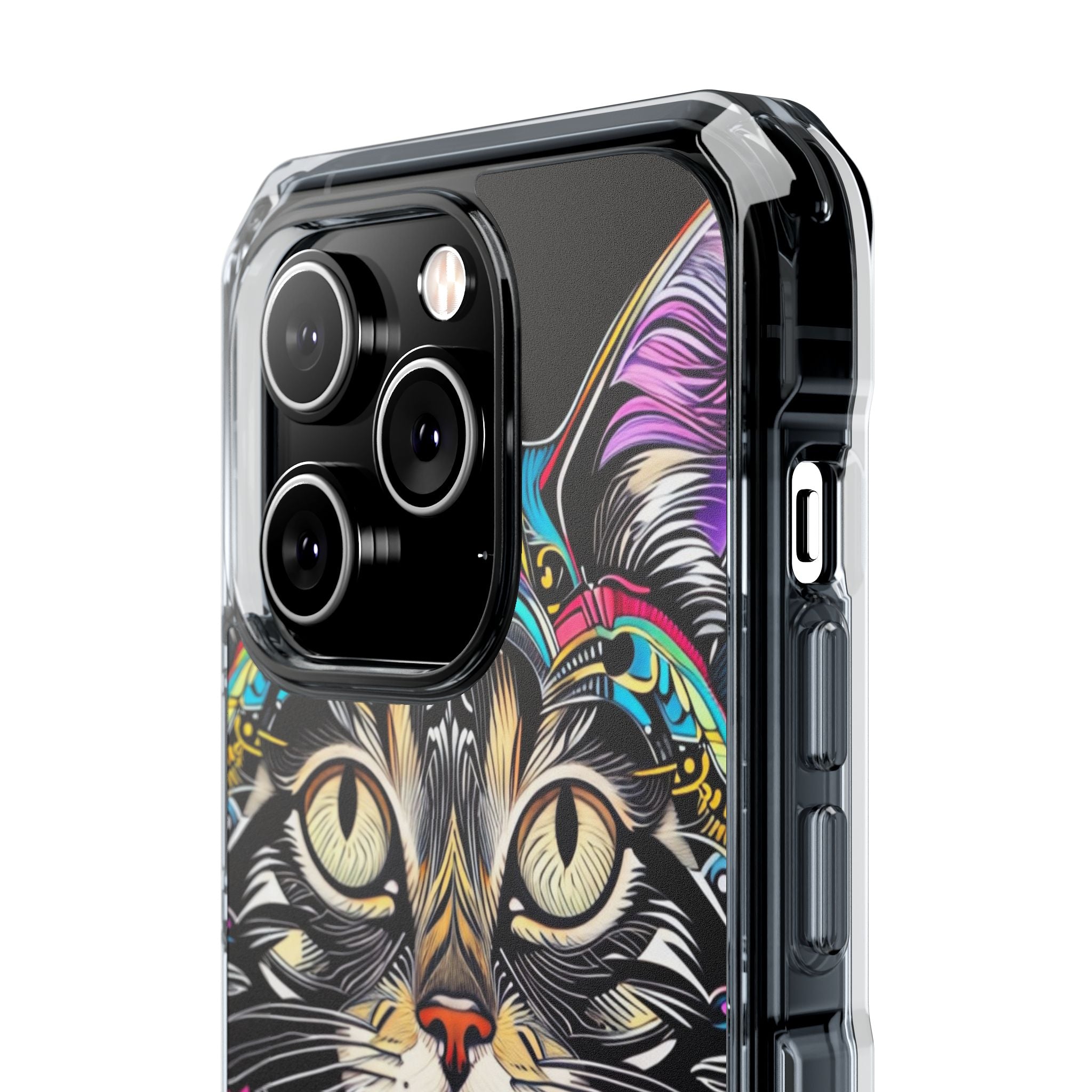 Psychedelic Cat Mirage iPhone Case - Impact