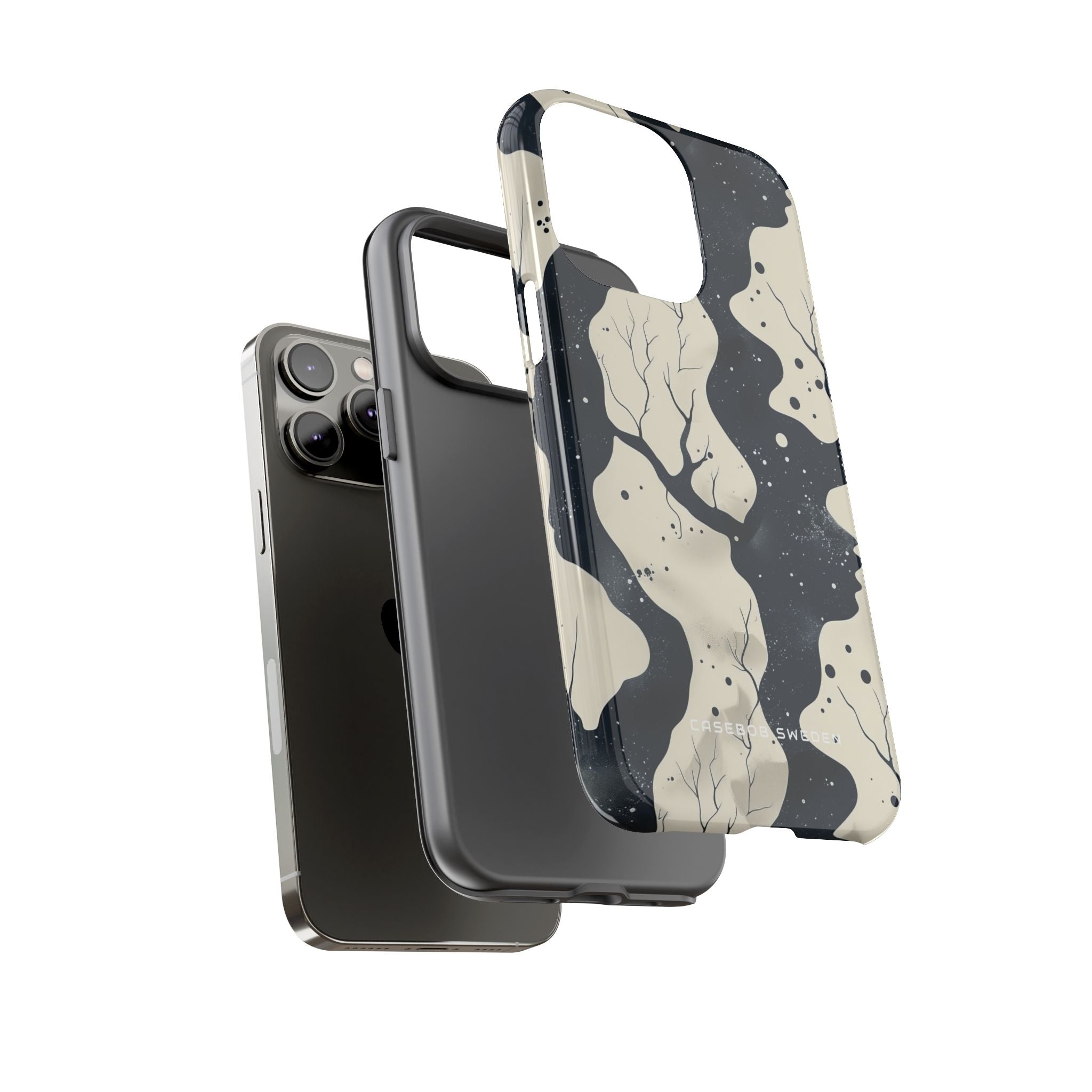 Organic Fluid Silhouettes with Cosmic Depth iPhone 14 - Tough Phone Case