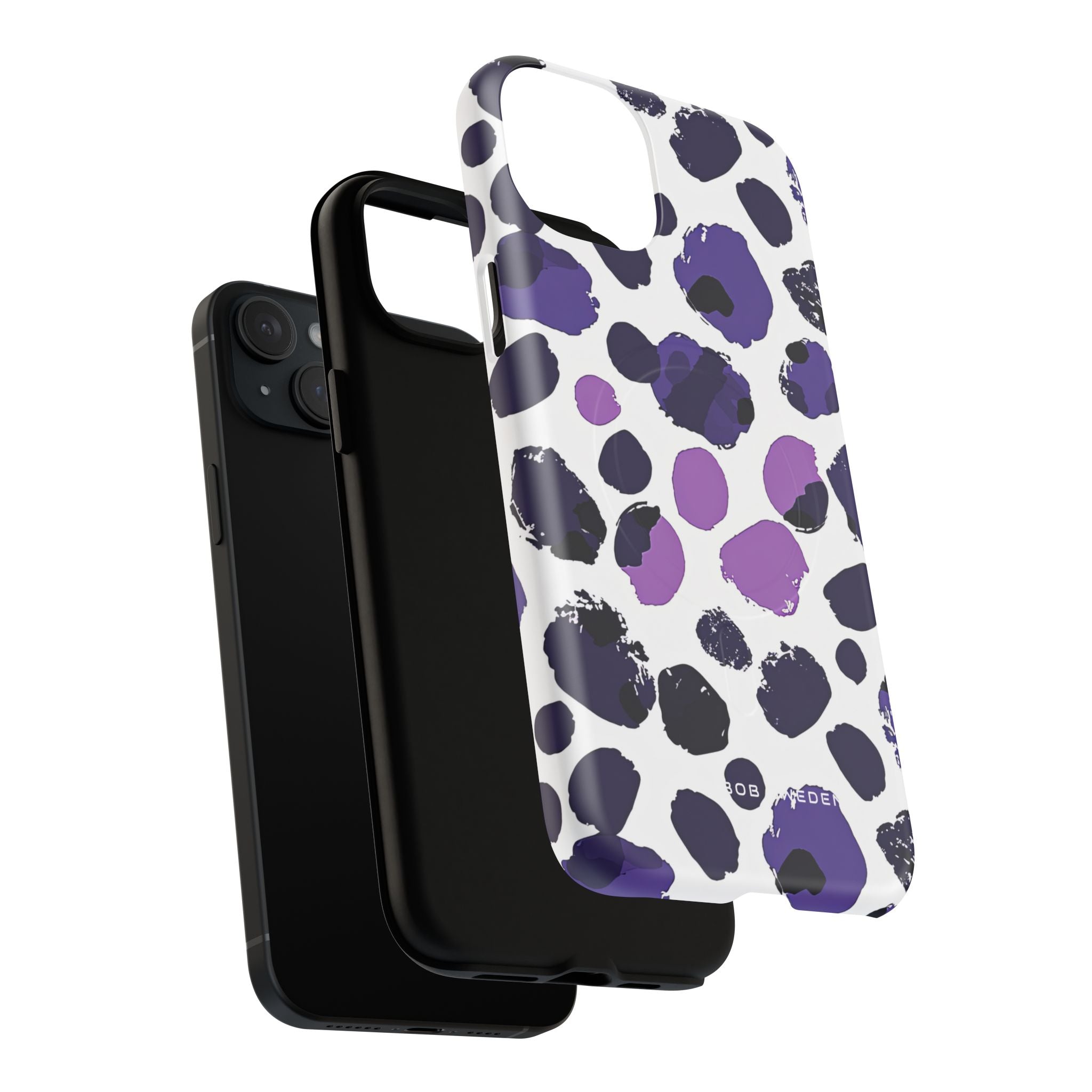 Purple Inkblots iPhone 15 | Tough+ Phone Case