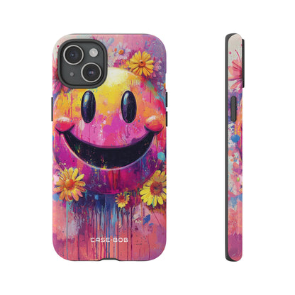 Smiley Bloom iPhone 15 Plus Case - Tough