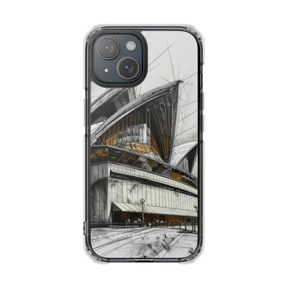 Architectural Curves in Line Formation iPhone 15 - Clear Impact Phone Case