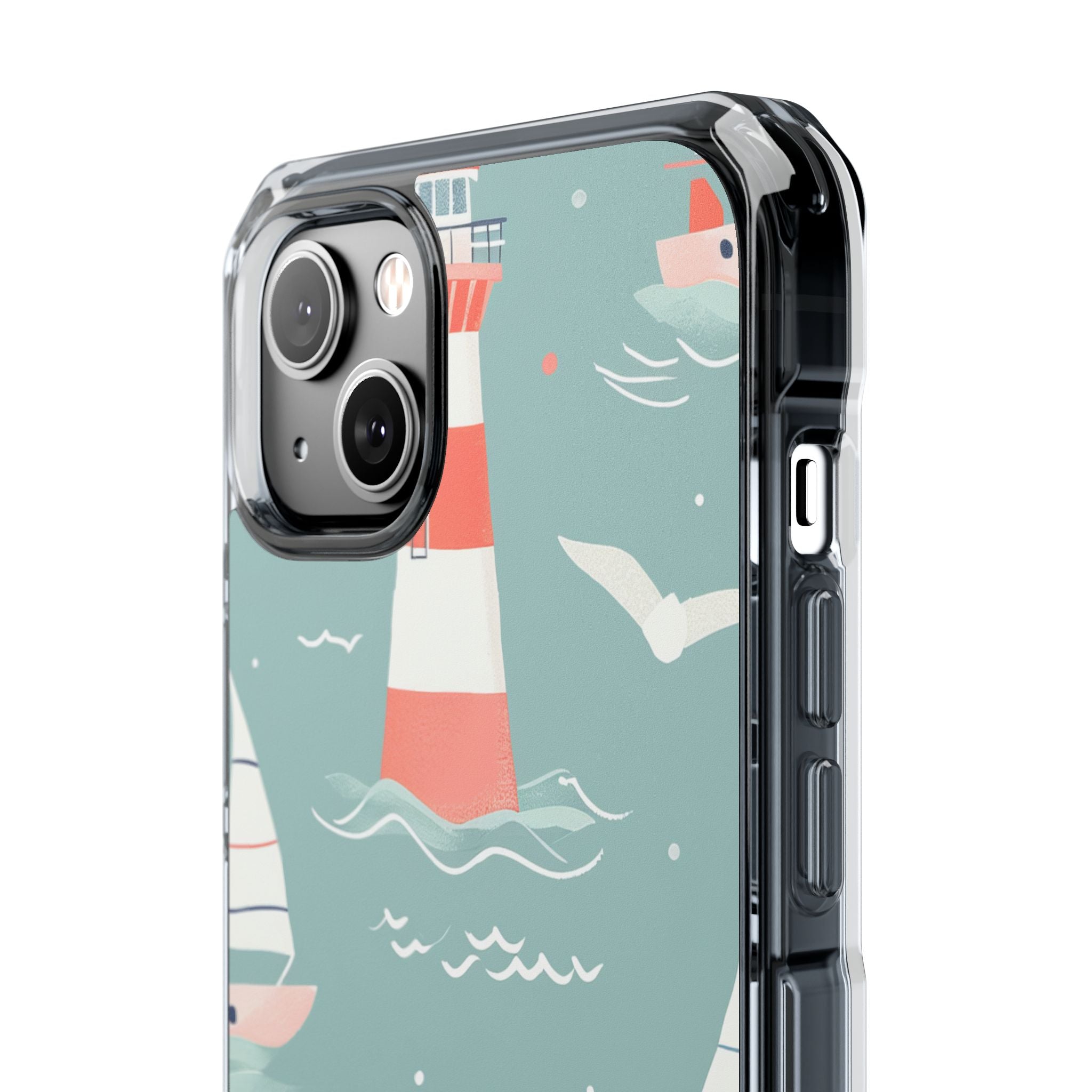 Lighthouse Nautical Charm - Clear Impact iPhone 14 Phone Case