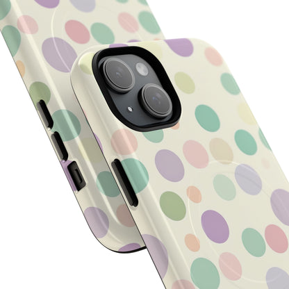 Playful Pastel Polka Dots - Tough + MagSafe® iPhone 15 Phone Case