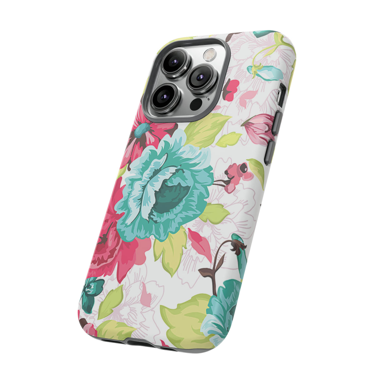 Vintage Flowers Pattern iPhone case (Protective) - Protective Phone Case