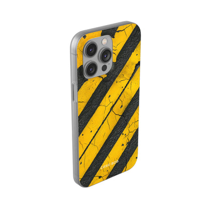 Yellow Stripe Distress iPhone 14 Pro Max Case - Soft