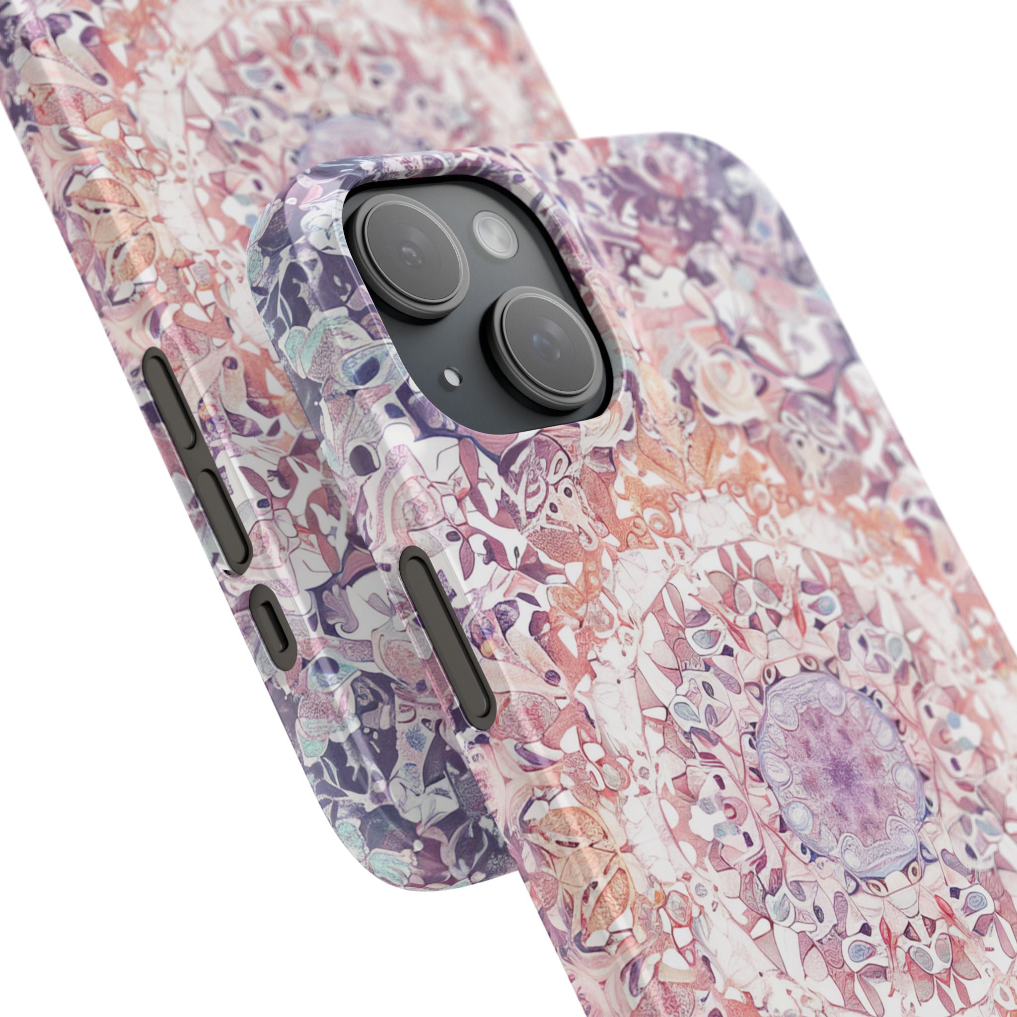 Purple Pink Mandala - Slim iPhone 15 Phone Case