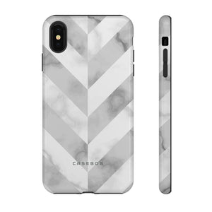 White Herringbone - Protective Phone Case