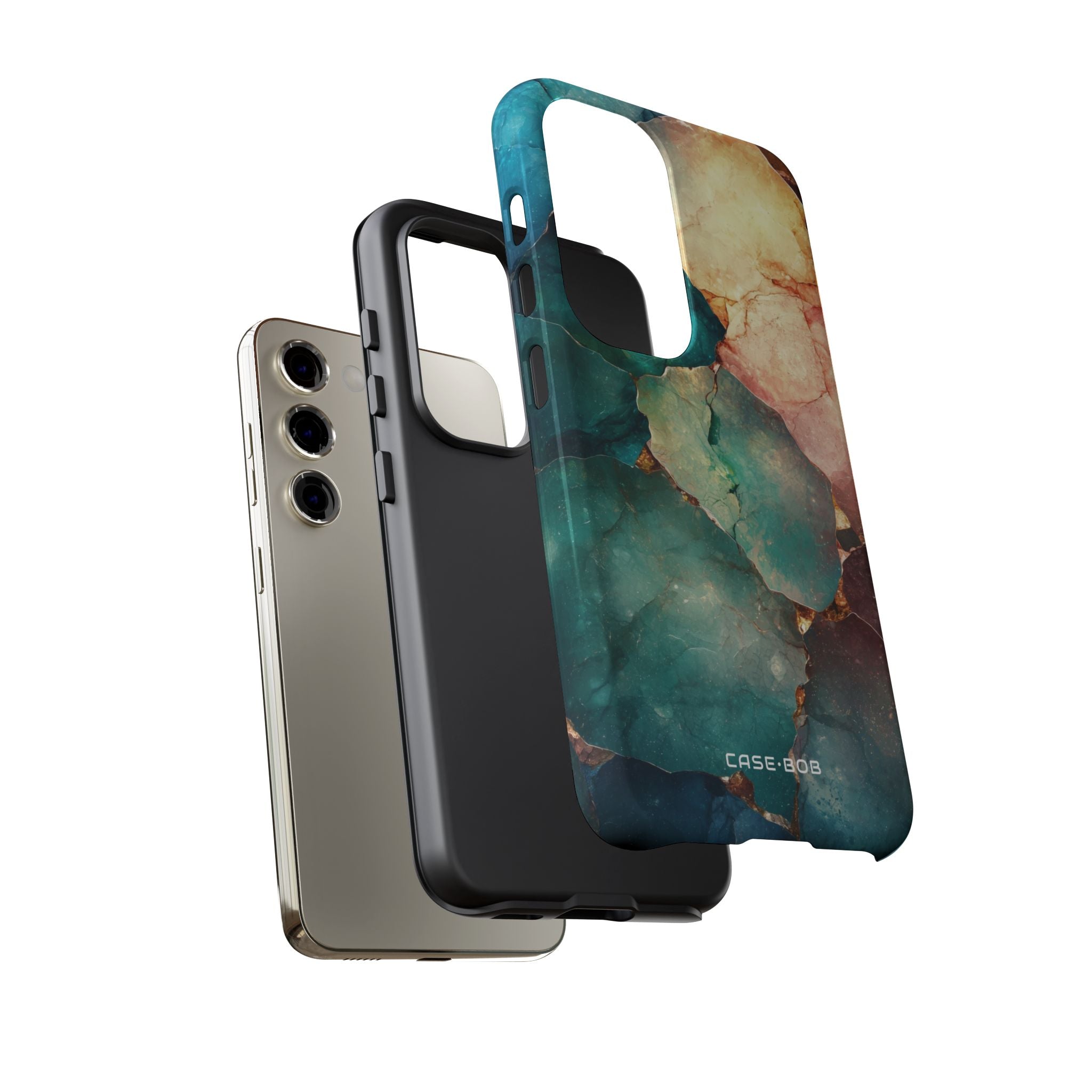 Teal Mosaic Veins Samsung S23 Case - Tough