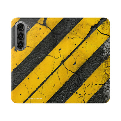 Yellow Stripes Distress - Samsung S23 Case - Wallet