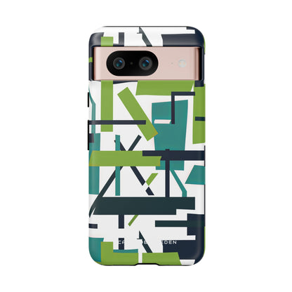 Green Geometry Glide Google Pixel 8 - Tough Phone Case