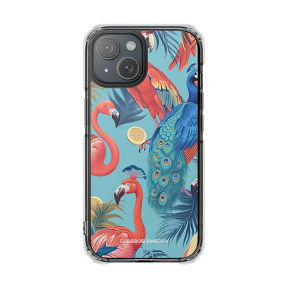 Tropical Flamingo Bliss - Clear Impact iPhone 15 Phone Case