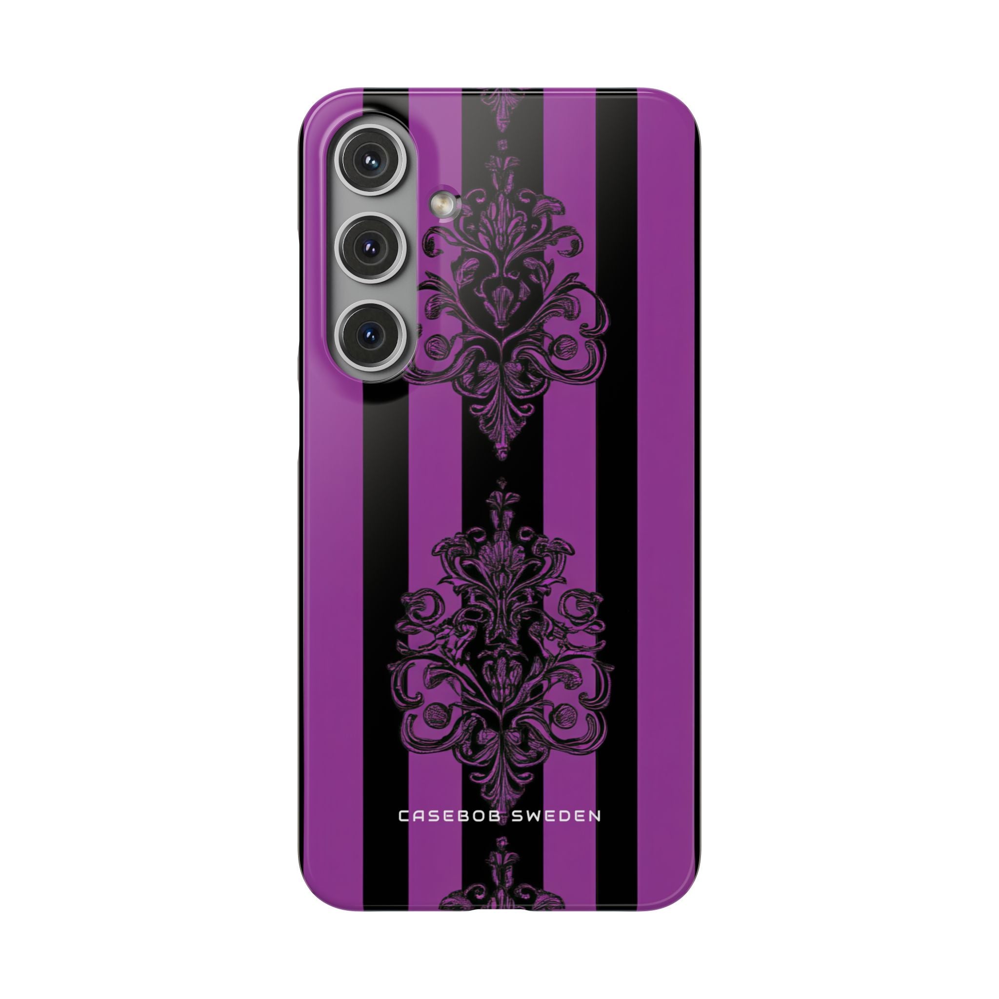 Gothic Elegance with Vertical Stripes and Ornamental Motifs Samsung S24 - Slim Phone Case