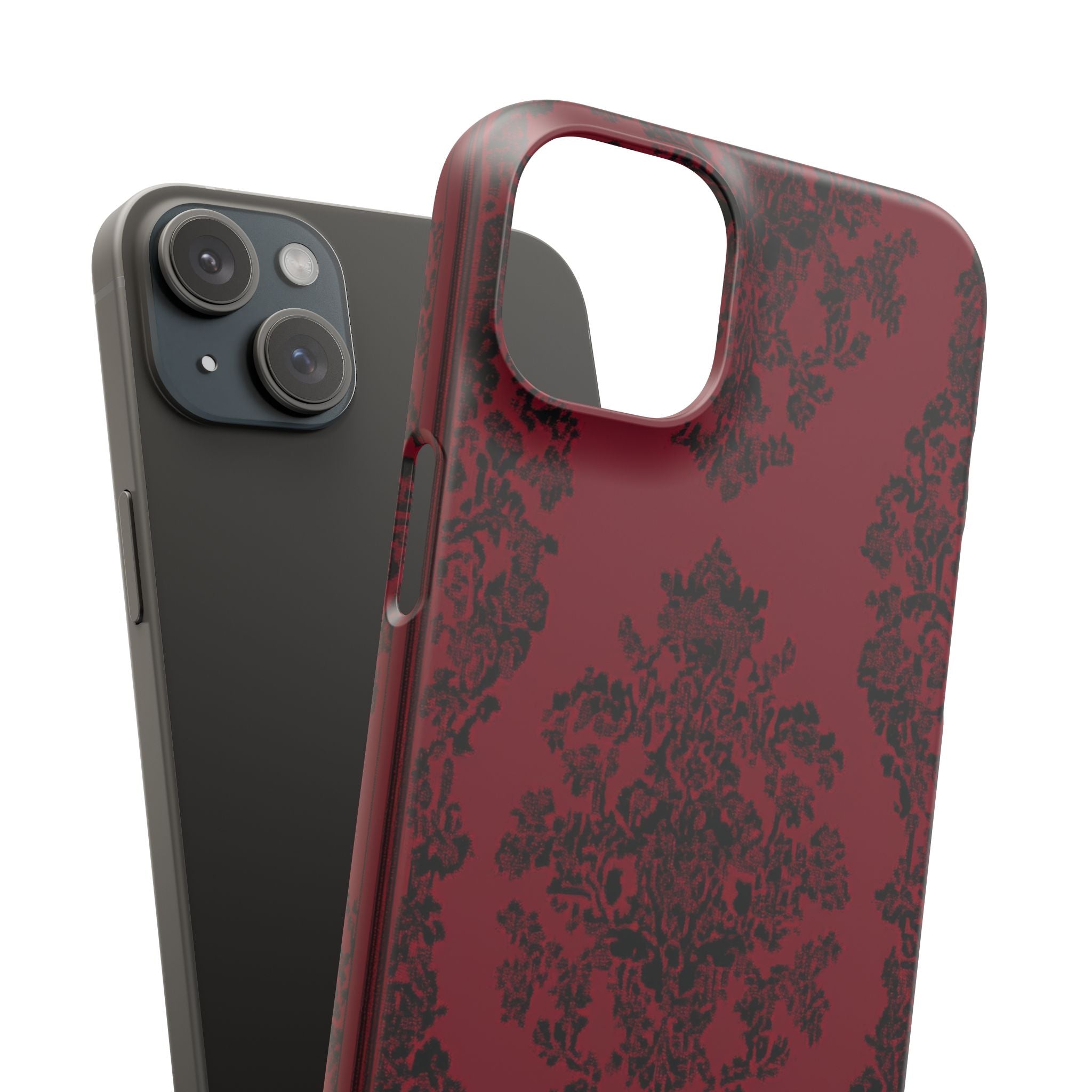 Gothic Crimson Elegance iPhone 15 - Slim Phone Case