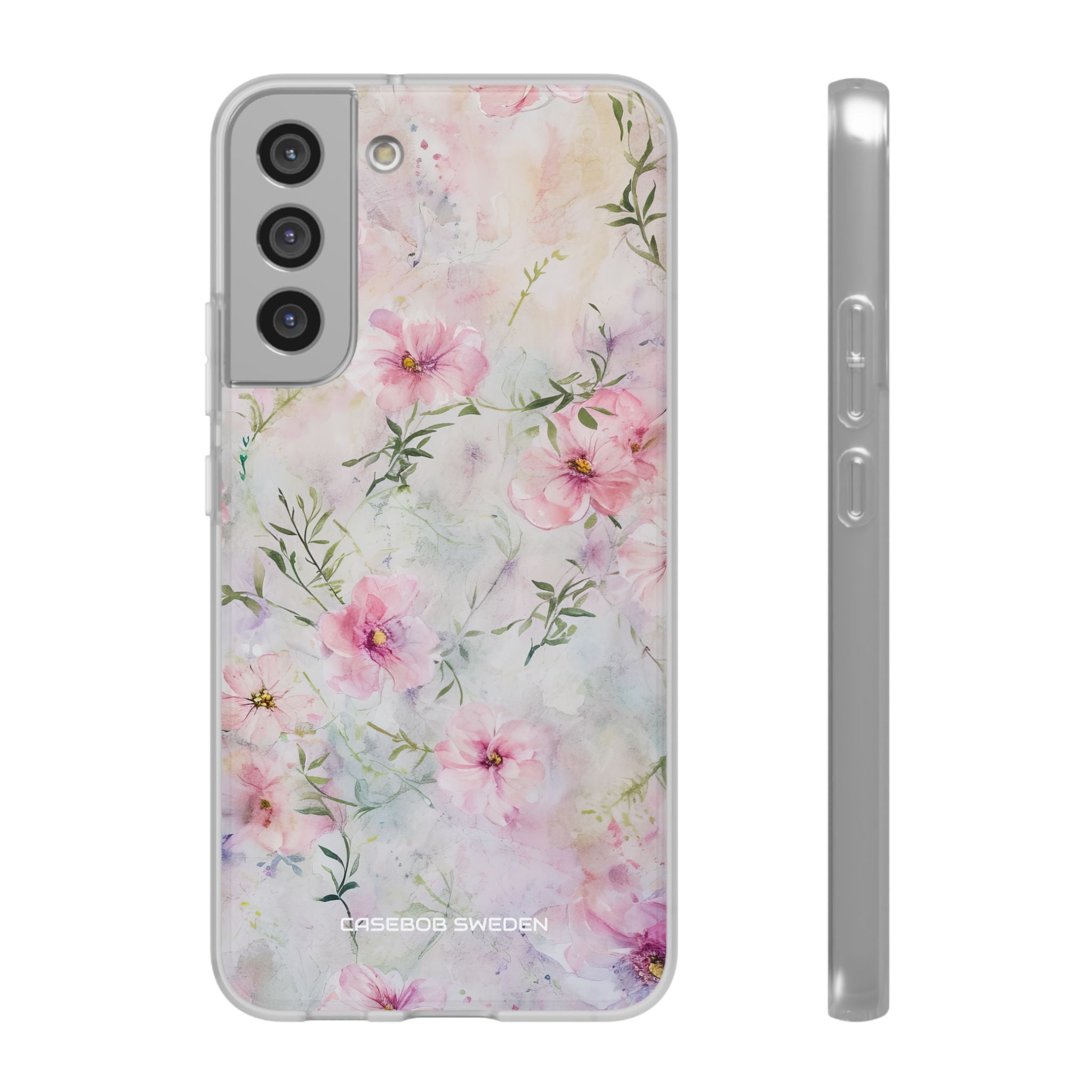 Pink Floral Watercolor Decor - Flexi Samsung S22 Phone Case