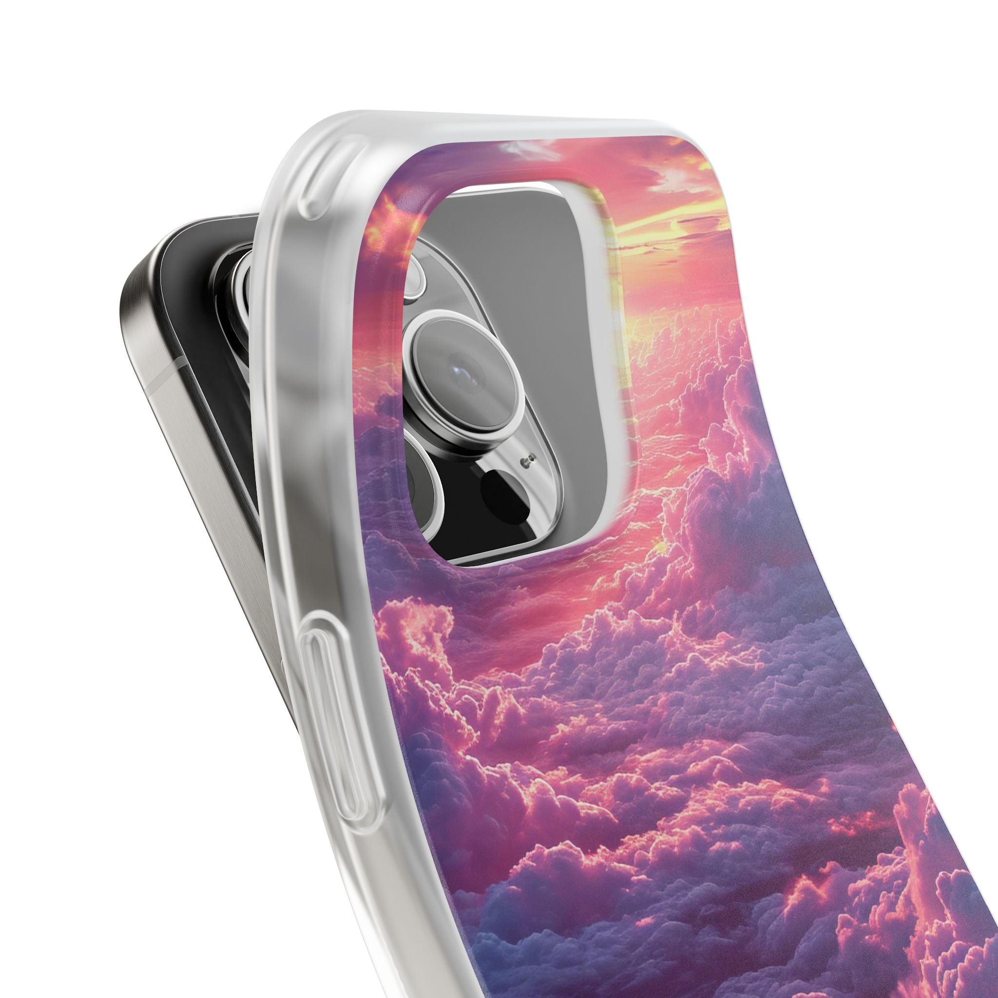 Pink Purple Clouds - Flexi iPhone 16 Phone Case