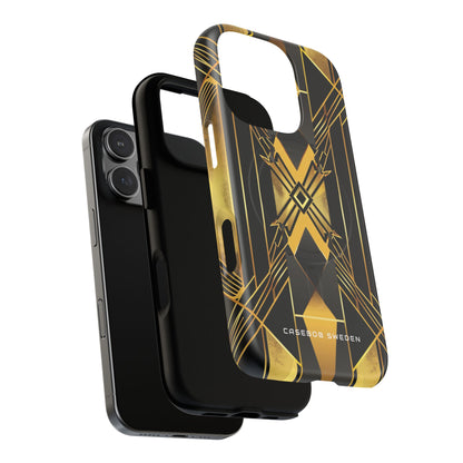 Golden Geometric Elegance iPhone 16 | Tough+ Phone Case