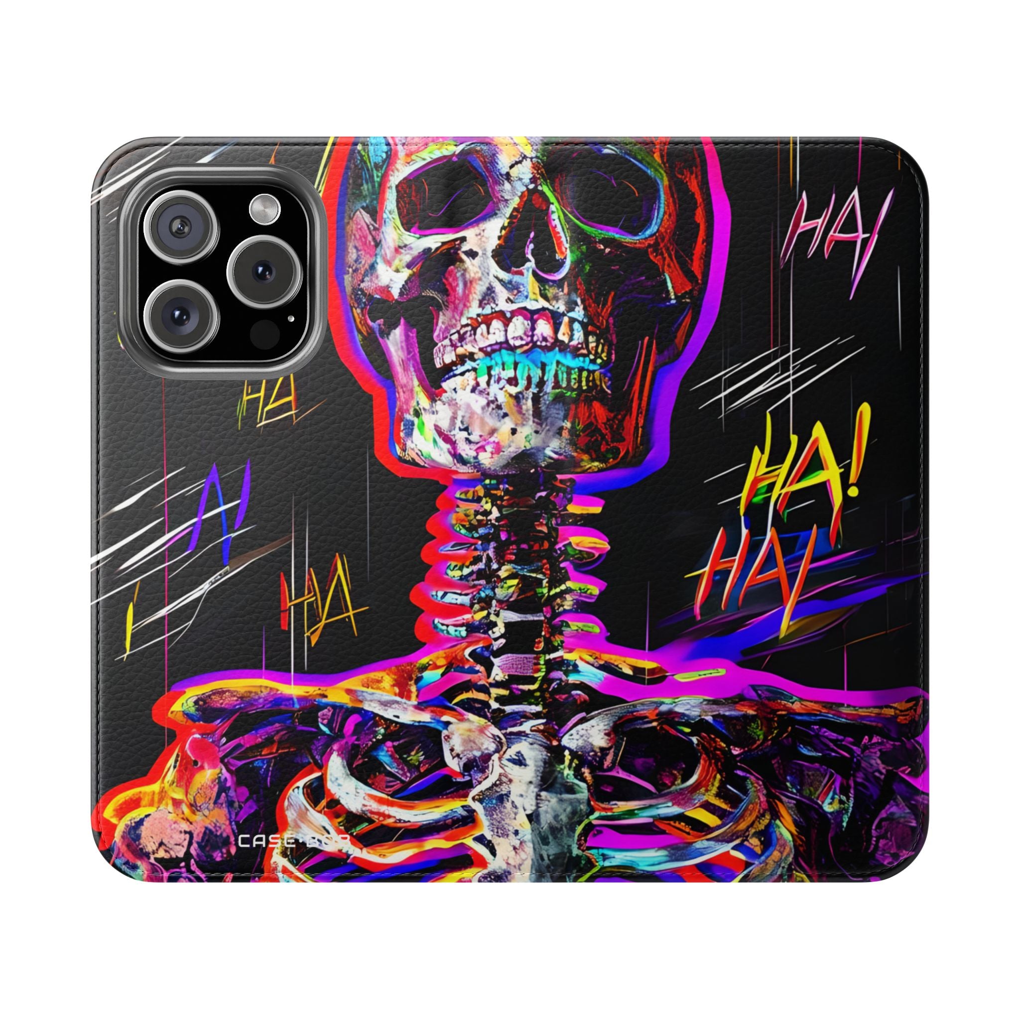Neon Skeleton Laughter - iPhone 16 Pro -kotelo - Lompakkokotelo