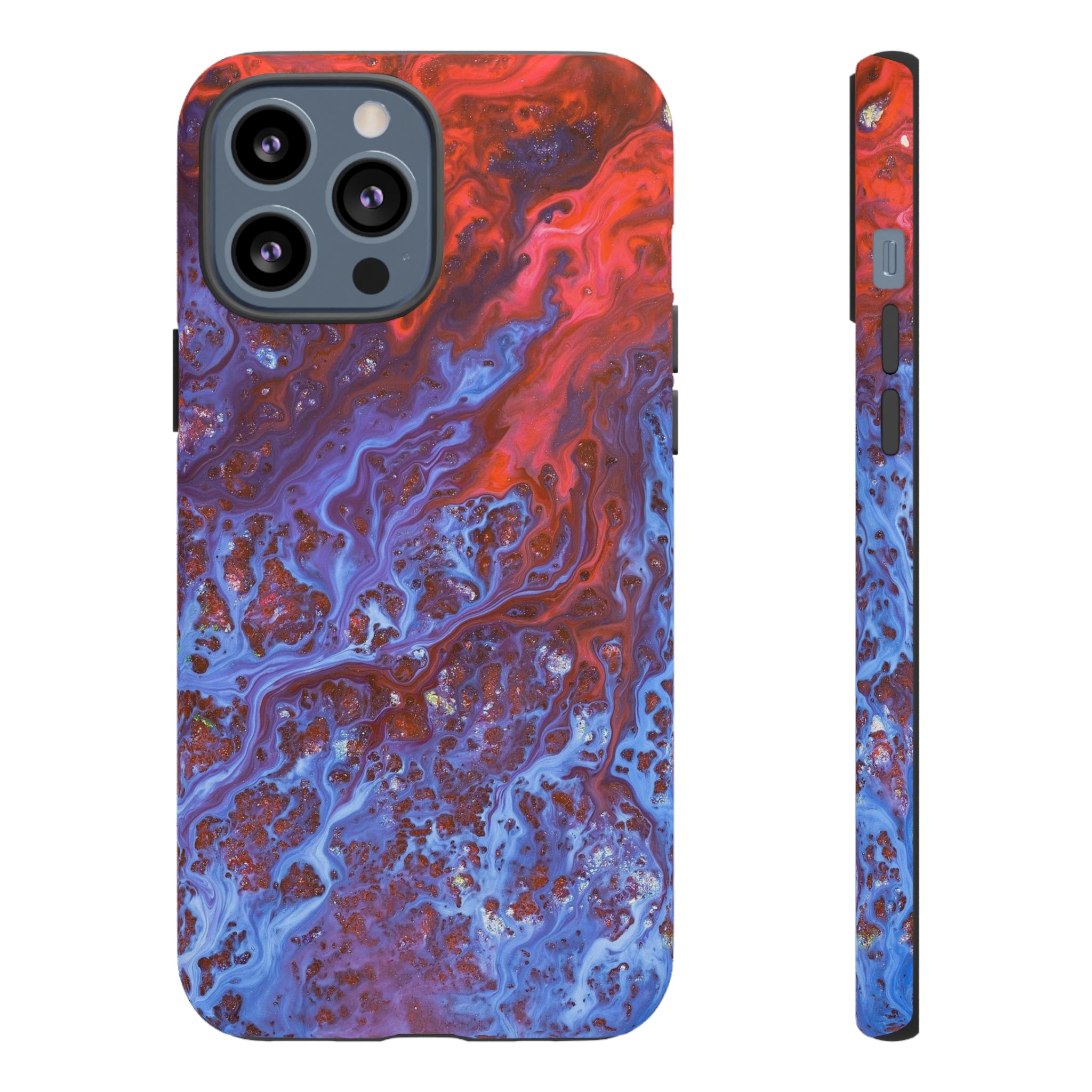 Blue Lava Ink Art iPhone Case (Protective) iPhone 13 Pro Max Matte Phone Case