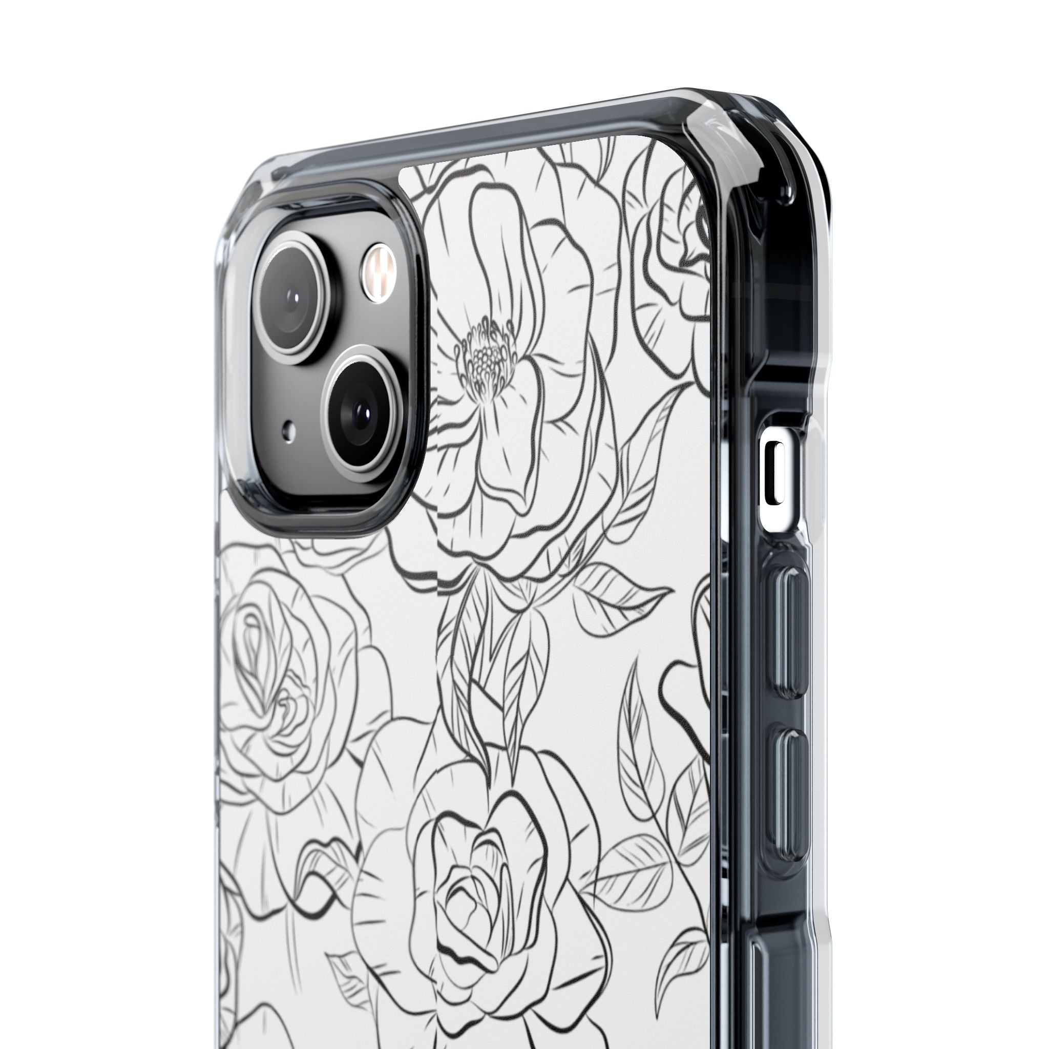 Intricate Rose Sketches iPhone Case - Impact