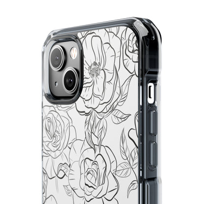 Intricate Rose Sketches iPhone Case - Impact