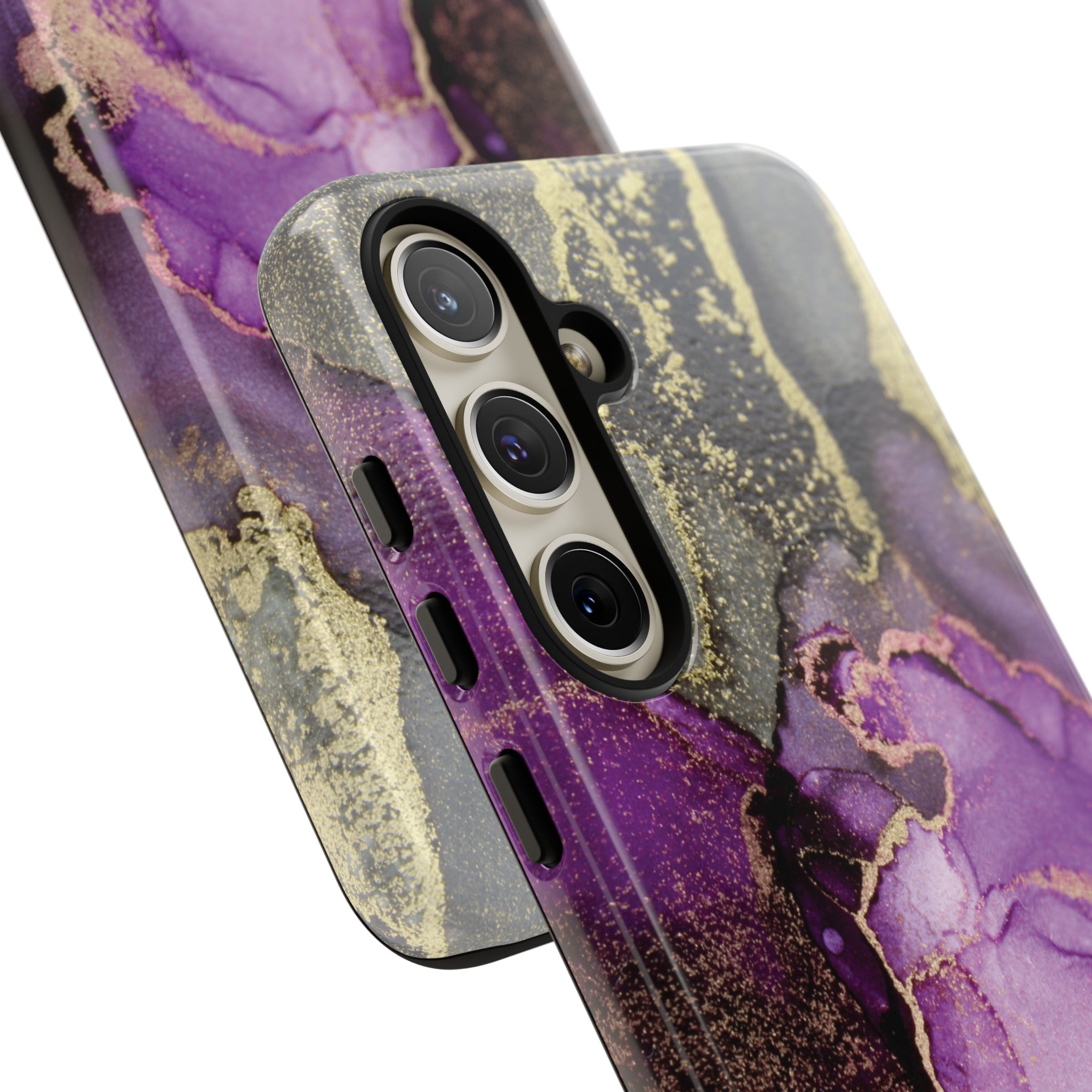 Purple Marble & Gold Phone - Protective Phone Case