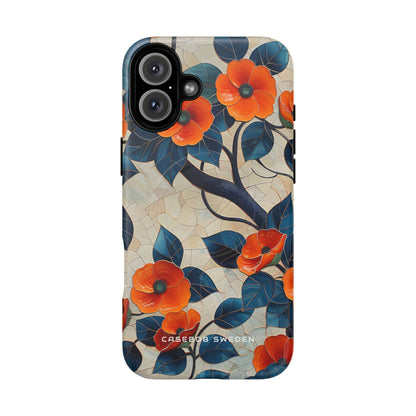 Orange Blossoms Mosaic Harmony iPhone 16 | Tough+ Phone Case