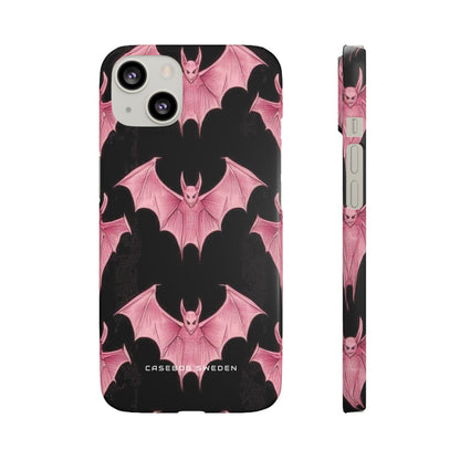 Gothic Pink Bats Aflame iPhone 13 - Slim Phone Case