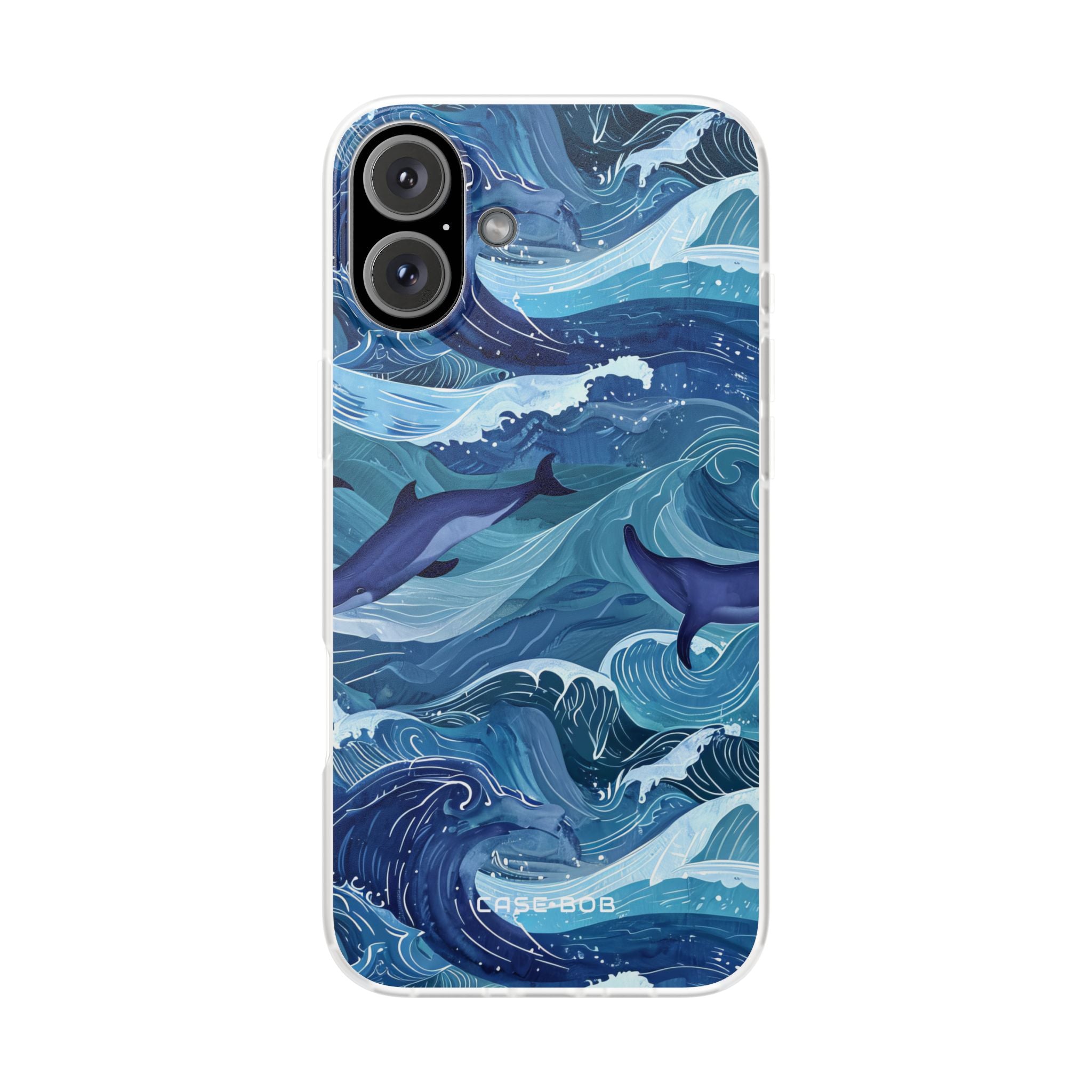 Dolphin Waves iPhone 16 Plus Case - Soft