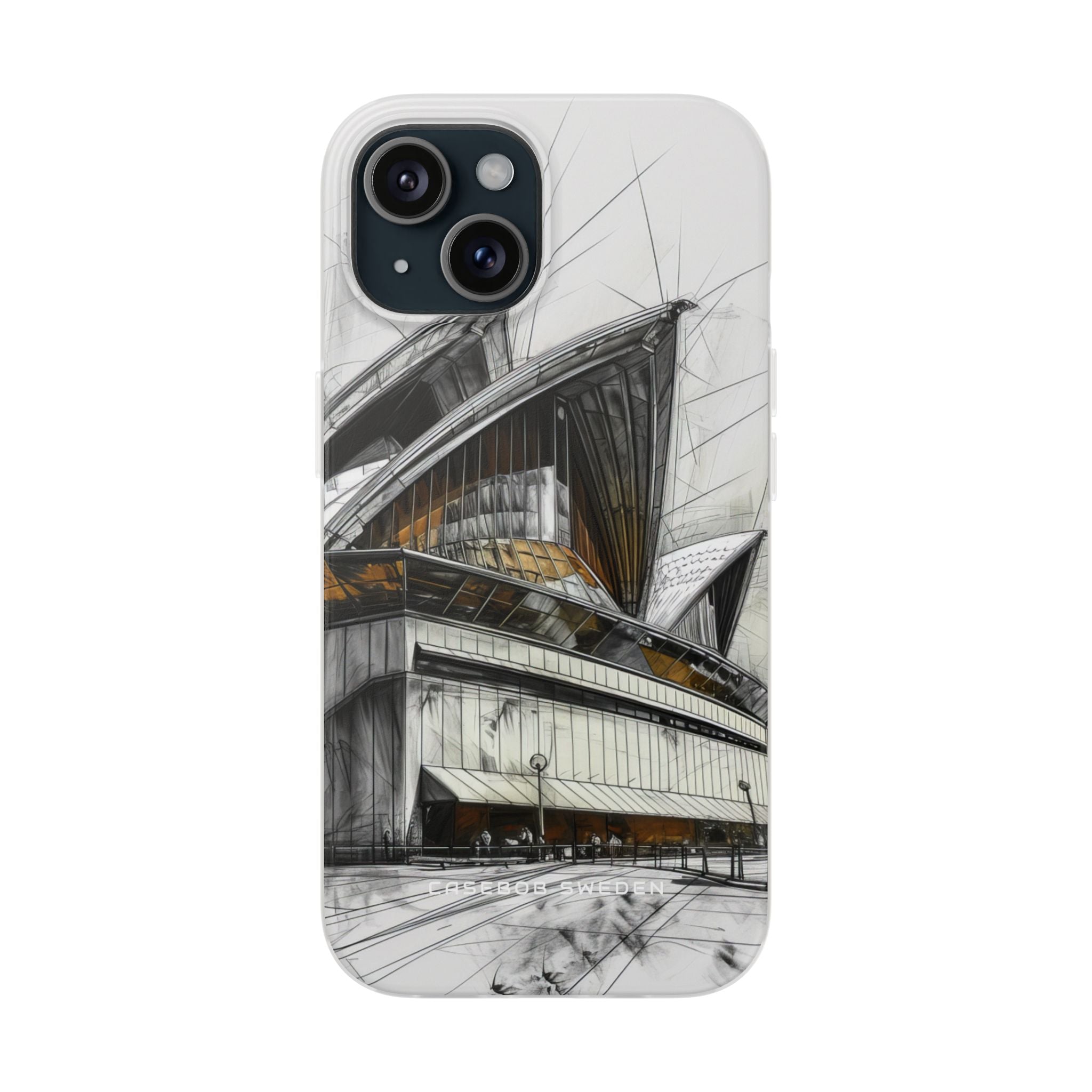 Architectural Curves in Line Formation iPhone 15 - Flexi Phone Case