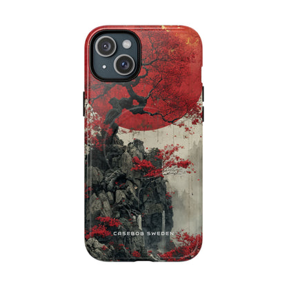 Zen Serenity in Red Harmony iPhone 15 | Tough+ Phone Case