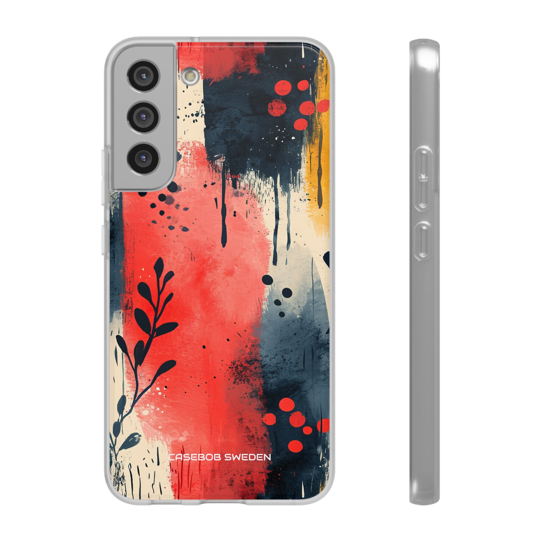 Red Blue Abstract Florals - Flexi Samsung S22 Phone Case