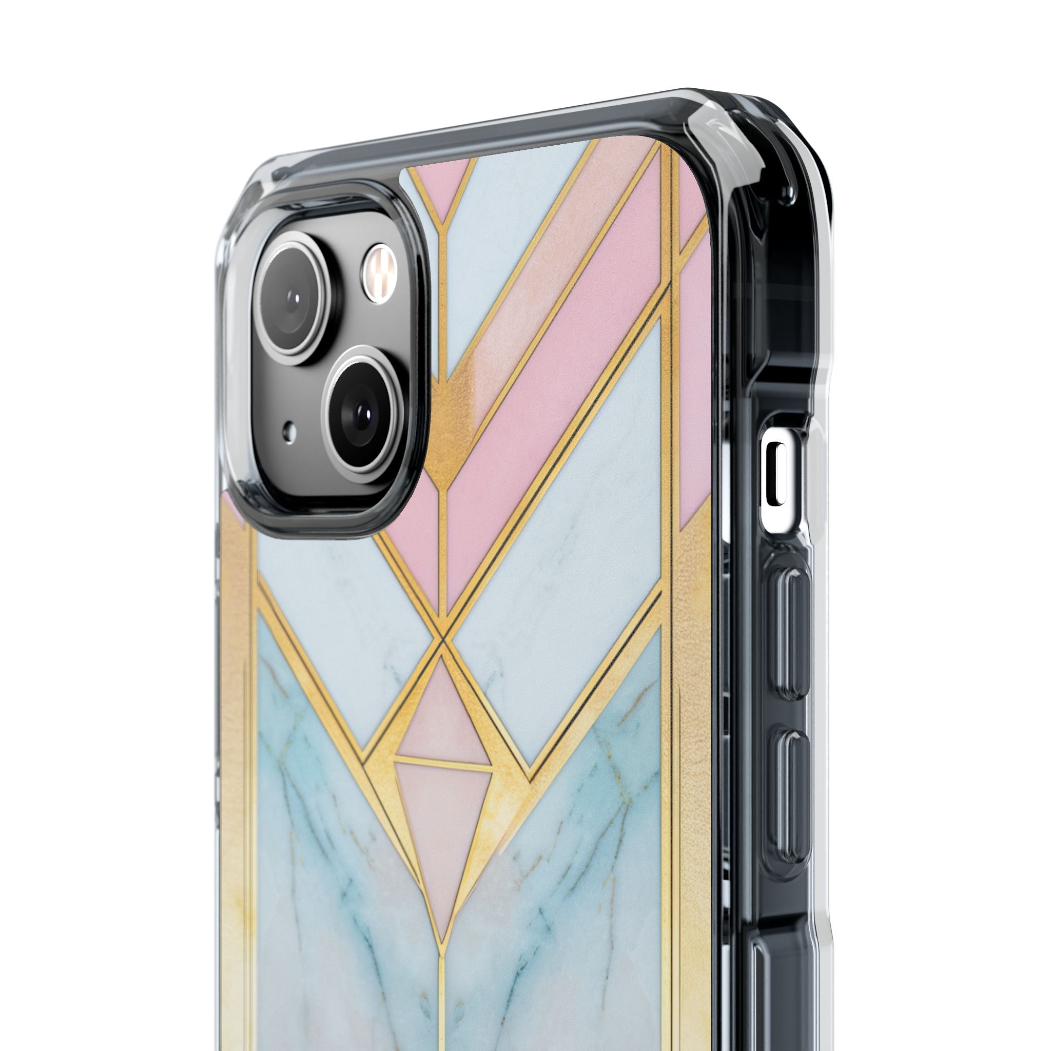 Gold Pink Art Deco - Clear Impact iPhone 14 Phone Case