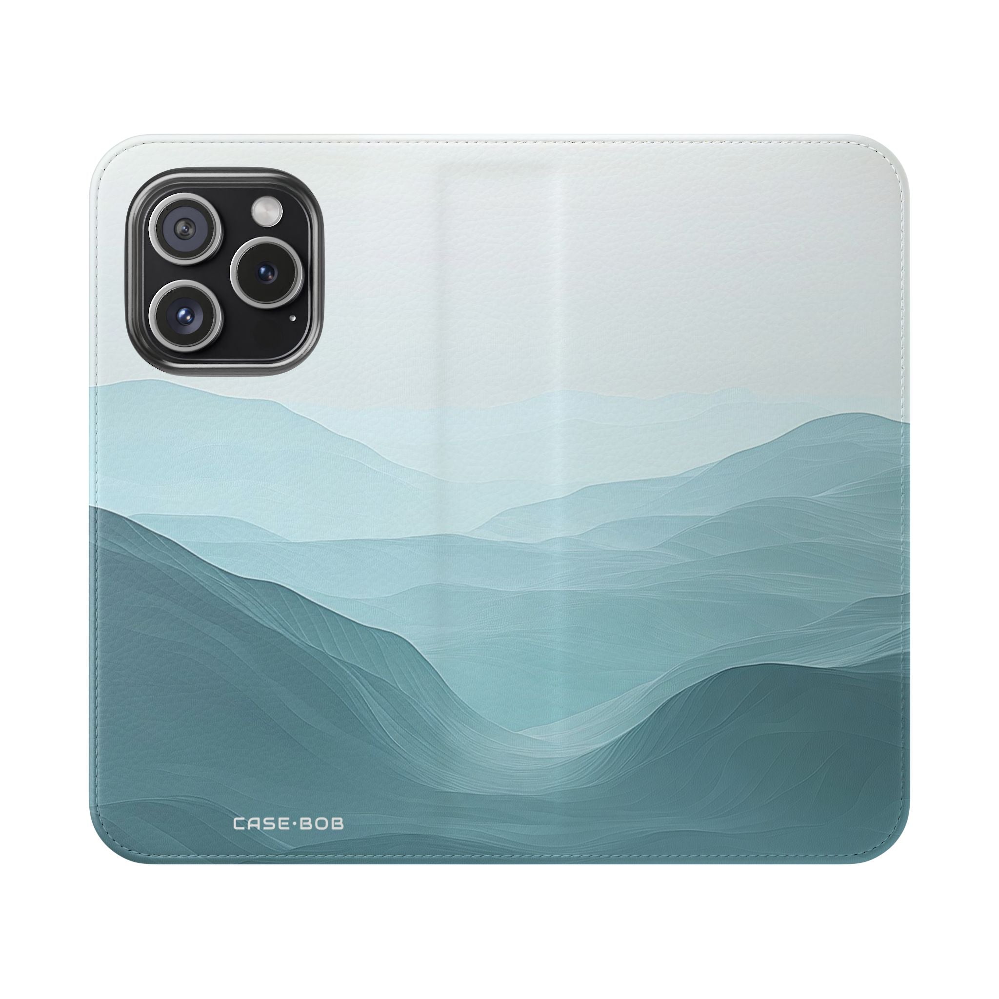 Teal Ridge Layers - iPhone 15 Pro Case - Wallet
