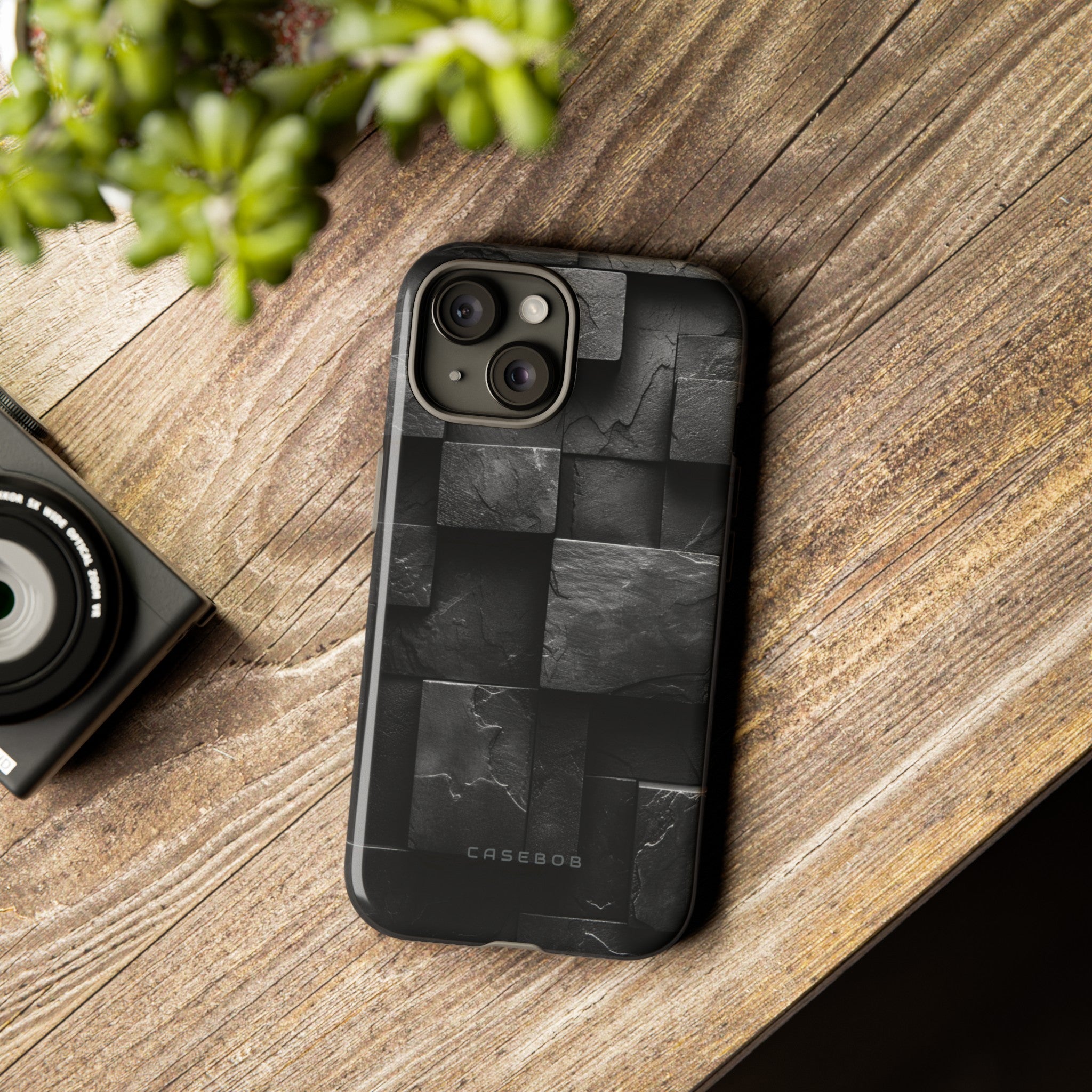 Black Geometric Elegance - Protective Phone Case