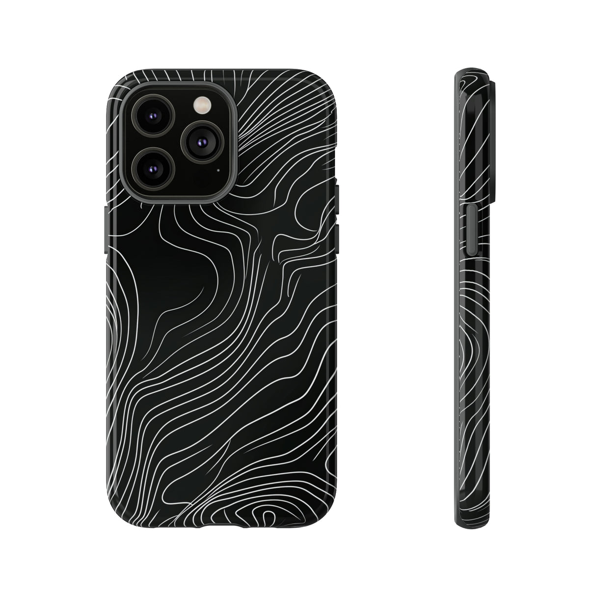 Mancho Grey Lines Abstract Case - Protective Phone Case